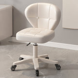 Ergonomic Adjustable Desk Chair with Contoured PU Leather Foam Cushioned Seat, Iron Frame, Backrest and Armrests – Modern Home Office