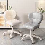 Ergonomic Adjustable Desk Chair with Contoured PU Leather Foam Cushioned Seat, Iron Frame, Backrest and Armrests – Modern Home Office