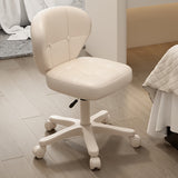 Ergonomic Adjustable Desk Chair with Contoured PU Leather Foam Cushioned Seat, Iron Frame, Backrest and Armrests – Modern Home Office
