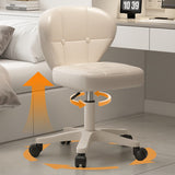 Ergonomic Adjustable Desk Chair with Contoured PU Leather Foam Cushioned Seat, Iron Frame, Backrest and Armrests – Modern Home Office