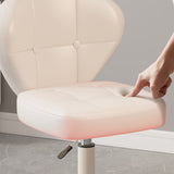 Ergonomic Adjustable Desk Chair with Contoured PU Leather Foam Cushioned Seat, Iron Frame, Backrest and Armrests – Modern Home Office