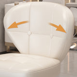 Ergonomic Adjustable Desk Chair with Contoured PU Leather Foam Cushioned Seat, Iron Frame, Backrest and Armrests – Modern Home Office