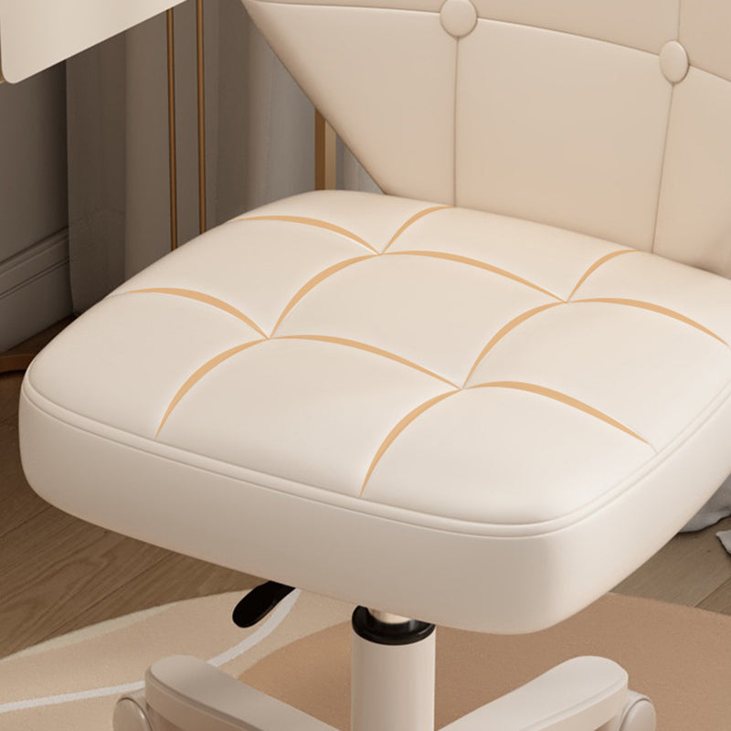 Ergonomic Adjustable Desk Chair with Contoured PU Leather Foam Cushioned Seat, Iron Frame, Backrest and Armrests – Modern Home Office