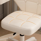 Ergonomic Adjustable Desk Chair with Contoured PU Leather Foam Cushioned Seat, Iron Frame, Backrest and Armrests – Modern Home Office