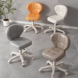 Ergonomic Adjustable Desk Chair with Contoured PU Leather Foam Cushioned Seat, Iron Frame, Backrest and Armrests – Modern Home Office