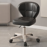 Ergonomic Adjustable Desk Chair with Contoured PU Leather Foam Cushioned Seat, Iron Frame, Backrest and Armrests – Modern Home Office