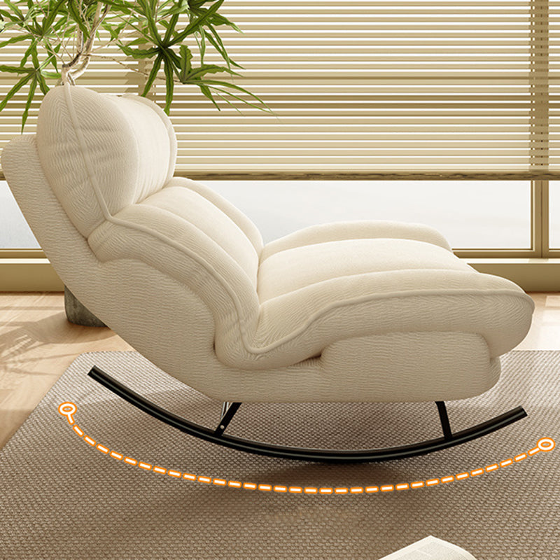 Modern Nordic Velvet Rocking Chair with Adjustable Backrest – Armless Design, Foam Cushion, Carbon Steel Frame for Living Room