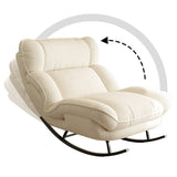 Modern Nordic Velvet Rocking Chair with Adjustable Backrest – Armless Design, Foam Cushion, Carbon Steel Frame for Living Room