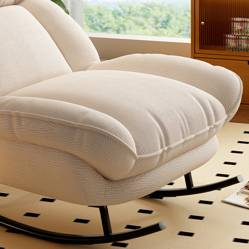 Modern Nordic Velvet Rocking Chair with Adjustable Backrest – Armless Design, Foam Cushion, Carbon Steel Frame for Living Room