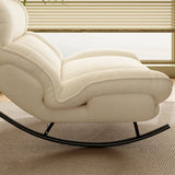 Modern Nordic Velvet Rocking Chair with Adjustable Backrest – Armless Design, Foam Cushion, Carbon Steel Frame for Living Room