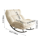 Modern Nordic Velvet Rocking Chair with Adjustable Backrest – Armless Design, Foam Cushion, Carbon Steel Frame for Living Room
