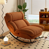 Modern Nordic Velvet Rocking Chair with Adjustable Backrest – Armless Design, Foam Cushion, Carbon Steel Frame for Living Room