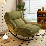 Modern Nordic Velvet Rocking Chair with Adjustable Backrest – Armless Design, Foam Cushion, Carbon Steel Frame for Living Room