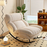 Modern Nordic Velvet Rocking Chair with Adjustable Backrest – Armless Design, Foam Cushion, Carbon Steel Frame for Living Room