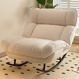 Modern Nordic Velvet Rocking Chair with Adjustable Backrest – Armless Design, Foam Cushion, Carbon Steel Frame for Living Room