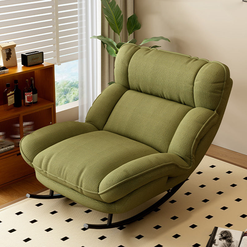 Modern Nordic Velvet Rocking Chair with Adjustable Backrest – Armless Design, Foam Cushion, Carbon Steel Frame for Living Room