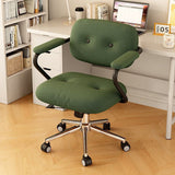 Modern Minimalist Liftable & Adjustable Desk Chair with Foam Cushions, Stainless Steel Frame, Square Corduroy Upholstery, Backrest and Armrests – Movable, Ideal for Bedroom
