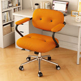 Modern Minimalist Liftable & Adjustable Desk Chair with Foam Cushions, Stainless Steel Frame, Square Corduroy Upholstery, Backrest and Armrests – Movable, Ideal for Bedroom