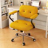Modern Minimalist Liftable & Adjustable Desk Chair with Foam Cushions, Stainless Steel Frame, Square Corduroy Upholstery, Backrest and Armrests – Movable, Ideal for Bedroom