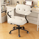 Modern Minimalist Liftable & Adjustable Desk Chair with Foam Cushions, Stainless Steel Frame, Square Corduroy Upholstery, Backrest and Armrests – Movable, Ideal for Bedroom