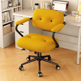 Modern Minimalist Liftable & Adjustable Desk Chair with Foam Cushions, Stainless Steel Frame, Square Corduroy Upholstery, Backrest and Armrests – Movable, Ideal for Bedroom