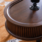 Traditional French Rectangle Solid Pine Wood Coffee Table with 2 Drawers for Living Room