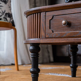 Traditional French Rectangle Solid Pine Wood Coffee Table with 2 Drawers for Living Room