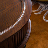 Traditional French Rectangle Solid Pine Wood Coffee Table with 2 Drawers for Living Room