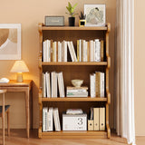 Contemporary Square Bamboo-MDF Storage Cabinets & Bookshelf — 3/4-Tier Design for Study