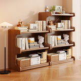 Contemporary Square Bamboo-MDF Storage Cabinets & Bookshelf — 3/4-Tier Design for Study