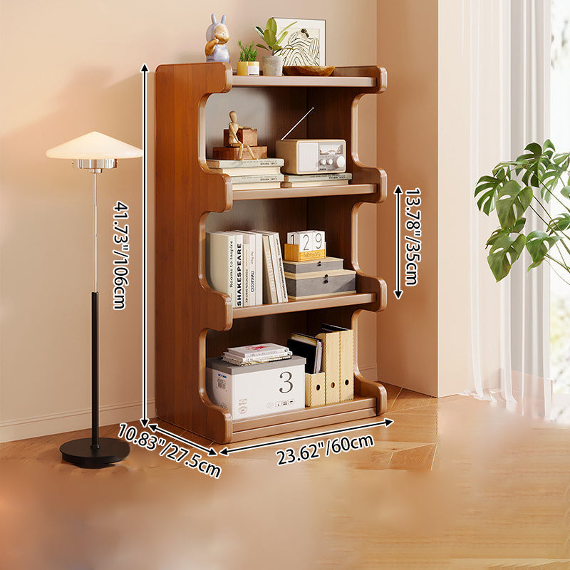 Contemporary Square Bamboo-MDF Storage Cabinets & Bookshelf — 3/4-Tier Design for Study