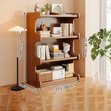 Contemporary Square Bamboo-MDF Storage Cabinets & Bookshelf — 3/4-Tier Design for Study