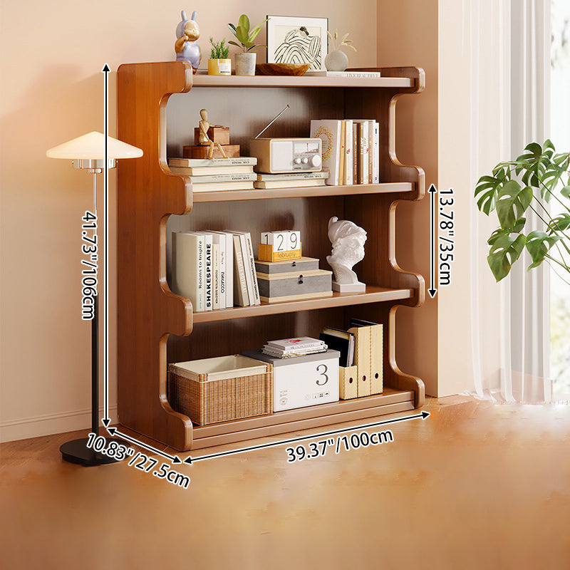 Contemporary Square Bamboo-MDF Storage Cabinets & Bookshelf — 3/4-Tier Design for Study