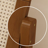 Contemporary 3-Tier Bamboo Rattan-Weave Bookshelf, Square Oblique Design for Living Room