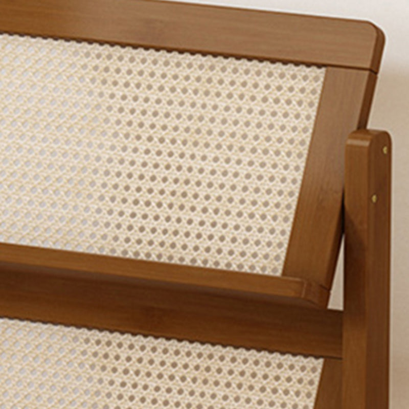 Contemporary 3-Tier Bamboo Rattan-Weave Bookshelf, Square Oblique Design for Living Room