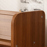 Contemporary 1-Tier Bookshelf – Rectangle Design in Bamboo & Composite Wood for Study