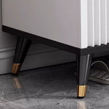 Contemporary Nordic Cream 2-Tier Rectangular Shoe Storage Rack – Faux Leather Cubes, Synthetic Board Construction, Entryway Organizer