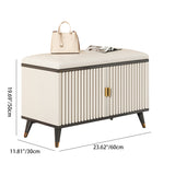Contemporary Nordic Cream 2-Tier Rectangular Shoe Storage Rack – Faux Leather Cubes, Synthetic Board Construction, Entryway Organizer