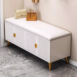 Contemporary Nordic Cream 2-Tier Rectangular Shoe Storage Rack – Faux Leather Cubes, Synthetic Board Construction, Entryway Organizer