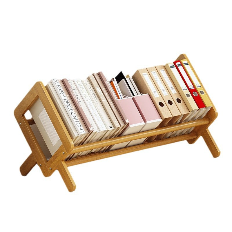 Sleek Modern Minimalist Rhombus Bamboo Bookshelf for Living Room