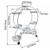 Modern Minimalist Round Ferris Wheel-Shaped Iron Display Rack, Movable with 4/6/8 Trays – Ideal Balcony Organizer
