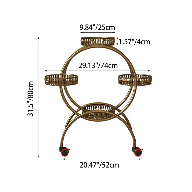 Modern Minimalist Round Ferris Wheel-Shaped Iron Display Rack, Movable with 4/6/8 Trays – Ideal Balcony Organizer