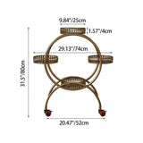 Modern Minimalist Round Ferris Wheel-Shaped Iron Display Rack, Movable with 4/6/8 Trays – Ideal Balcony Organizer