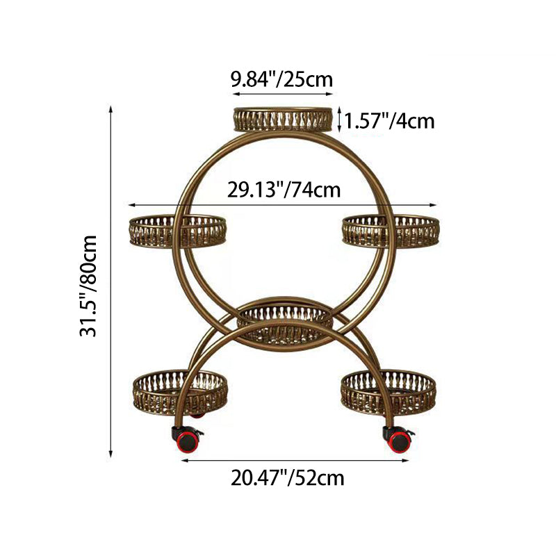 Modern Minimalist Round Ferris Wheel-Shaped Iron Display Rack, Movable with 4/6/8 Trays – Ideal Balcony Organizer