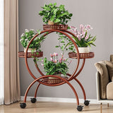 Modern Minimalist Round Ferris Wheel-Shaped Iron Display Rack, Movable with 4/6/8 Trays – Ideal Balcony Organizer