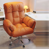 Chic Modern Minimalist Desk Chair: Fabric & Stainless Steel Square Seat, Adjustable Backrest, and Swivel Base for Home Office