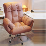 Chic Modern Minimalist Desk Chair: Fabric & Stainless Steel Square Seat, Adjustable Backrest, and Swivel Base for Home Office