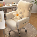 Chic Modern Minimalist Desk Chair: Fabric & Stainless Steel Square Seat, Adjustable Backrest, and Swivel Base for Home Office