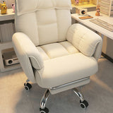 Chic Modern Minimalist Desk Chair: Fabric & Stainless Steel Square Seat, Adjustable Backrest, and Swivel Base for Home Office