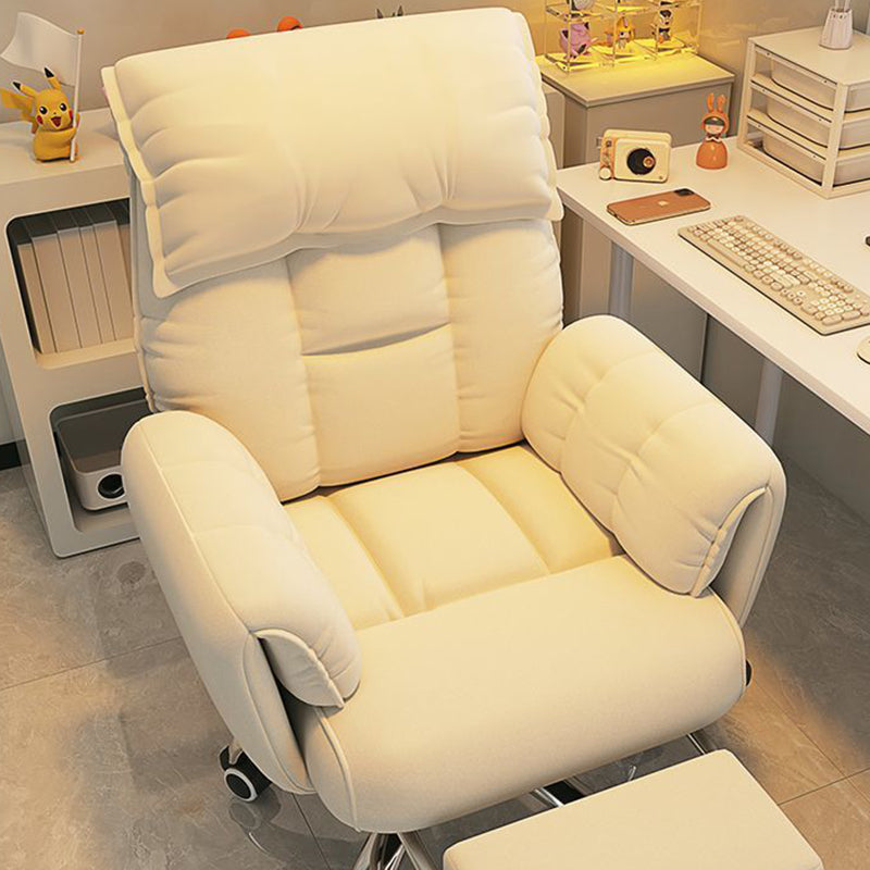 Chic Modern Minimalist Desk Chair: Fabric & Stainless Steel Square Seat, Adjustable Backrest, and Swivel Base for Home Office